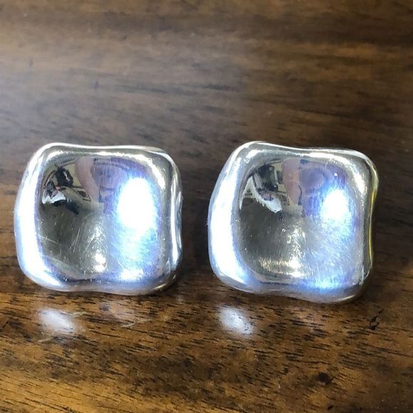 SIMON SEBBAG Sterling Silver Square Early Edition Earrings Made In Israel - Picture 11 of 17
